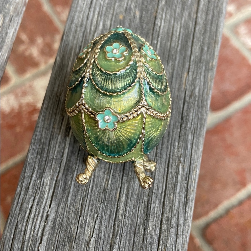Vintage Monet Faberge egg trinket box